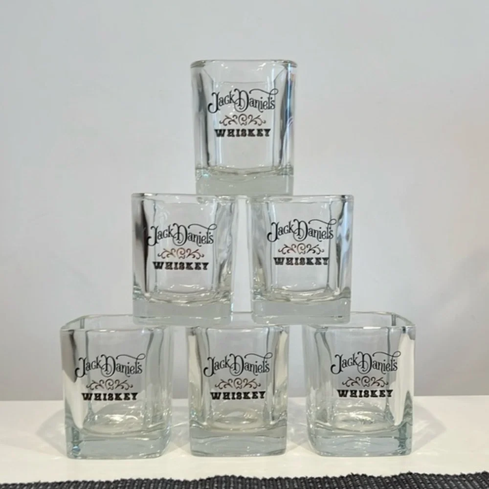 Vintage Jack Daniel's Whiskey Tumbler square set of 6